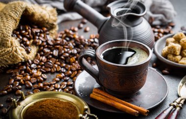 Eski arka plan üzerinde çay