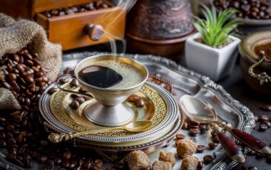 Eski arka plan üzerinde kahve siyah