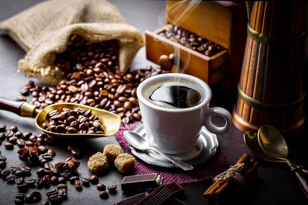 Caffè Nero Sfondo Vecchio — Foto Stock