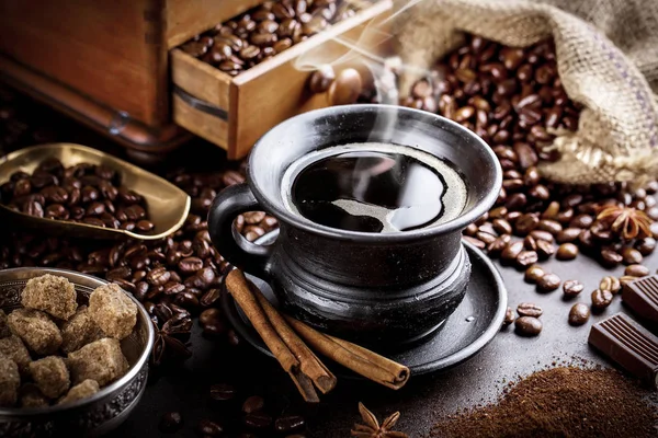 Black Coffee Old Background — Stock Photo, Image