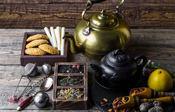 Чай Старом Фоне — стоковое фото