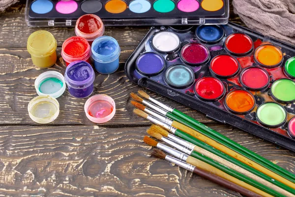 Pinceles Pinturas Para Dibujar — Foto de Stock