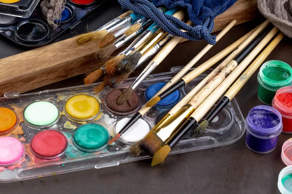 Paint Brushes Paints Drawing — Stock Photo, Image