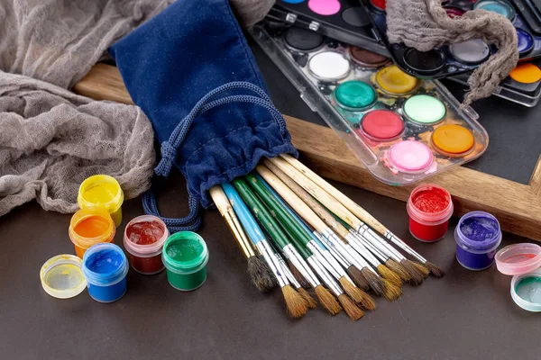 Paint Brushes Paints Drawing — Stock Photo, Image