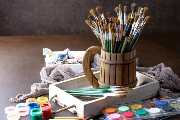 Paint Brushes Paints Drawing — Stock Photo, Image