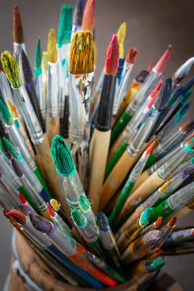 Pinsel Und Farben Zum Zeichnen — Stockfoto