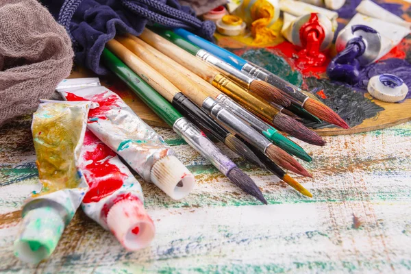 Pinceles Pinturas Para Dibujar — Foto de Stock