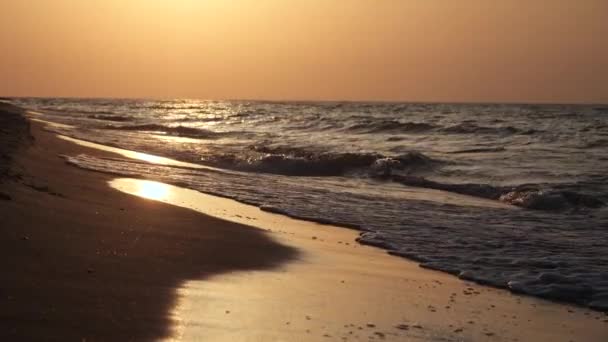 Nascer Sol Sobre Mar Praia Manhã — Vídeo de Stock