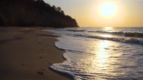 Salida Del Sol Sobre Playa Mañana Mar — Vídeo de stock