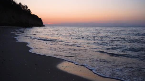 Zonsopgang Boven Zee Ochtend Strand — Stockvideo