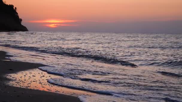 Sonnenaufgang Über Dem Meer Morgenstrand — Stockvideo