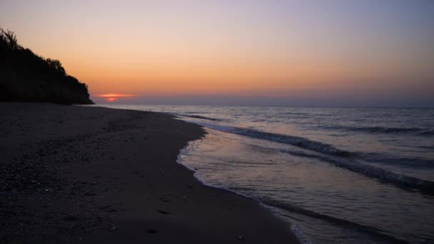 Zonsopgang Boven Zee Ochtend Strand — Stockvideo