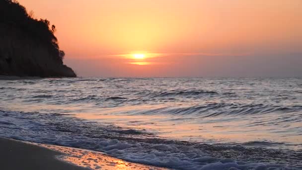 Sonnenaufgang Über Dem Meer Morgenstrand — Stockvideo