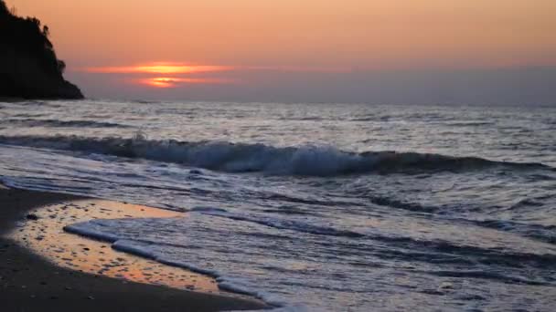 Salida Del Sol Sobre Playa Mañana Mar — Vídeos de Stock