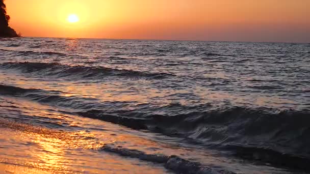 Salida Del Sol Sobre Playa Mañana Mar — Vídeos de Stock