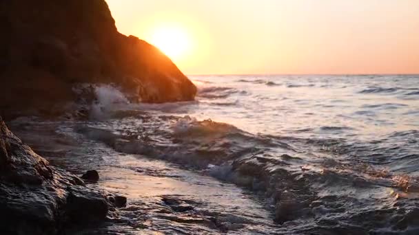 Zonsopgang Boven Zee Ochtend Strand — Stockvideo