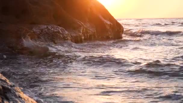 Nascer Sol Sobre Mar Praia Manhã — Vídeo de Stock