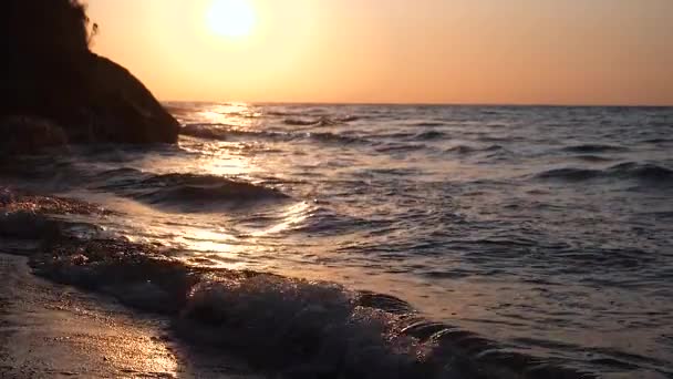 Alba Sul Mare Spiaggia Mattutina — Video Stock