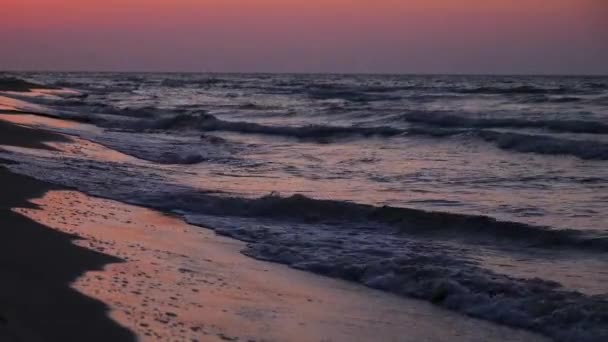 Zonsopgang Boven Zee Ochtend Strand — Stockvideo