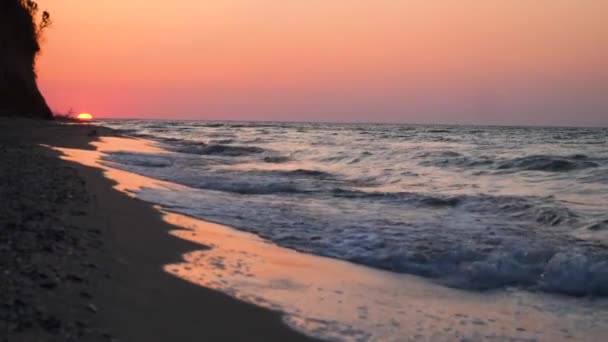 Sonnenaufgang Über Dem Meer Morgenstrand — Stockvideo