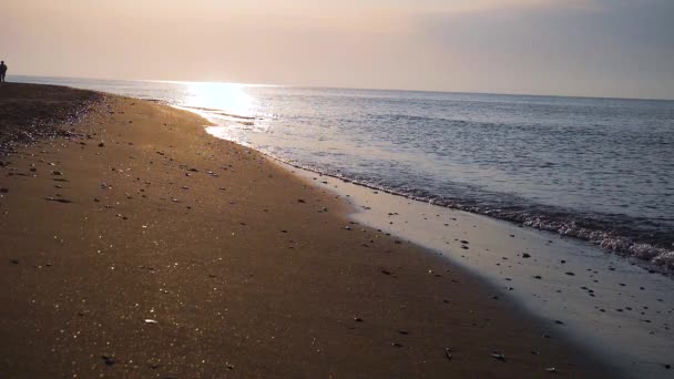 Salida Del Sol Sobre Playa Mañana Mar — Vídeos de Stock