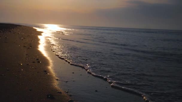 Matahari Terbit Atas Pantai Pagi Laut — Stok Video