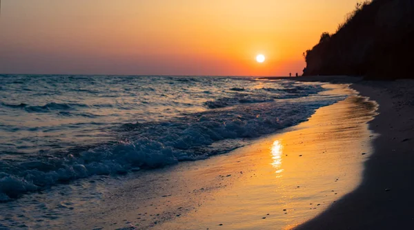 Salida Del Sol Sobre Playa Mañana Mar — Foto de Stock