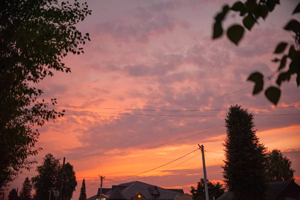 田舎の夕焼け空 — ストック写真