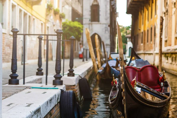 Gondole Parcheggiate Vicino Piazza San Marco Venezia — Foto Stock