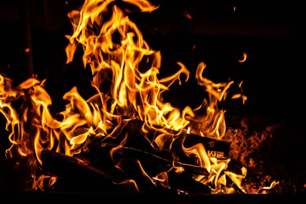 Flames Fire Black Background Picture — Stock Photo, Image