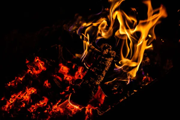 Спалювання Дров Каміні Крупним Планом — стокове фото