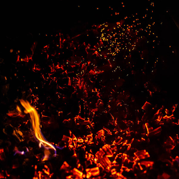 Fire in nature bokeh from the fire blurred backgrounds space views