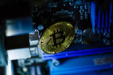 Kripto Döviz Alım bitcoin tonda bilgisayar ağ yonga üzerinde altın sikke