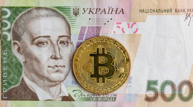 Bitcoin Ukrayna hryvnia para birimi üzerinden yakın çekim