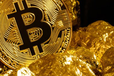 Altın bitcoin madeni para ve altın bitcoin cryptocurrency iş Höyük