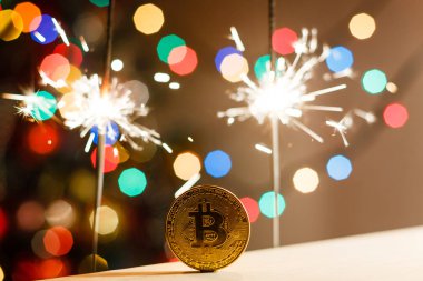 Bitcoin altın Noel bengal ışıklar