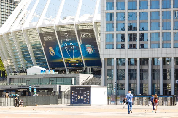 Kiev Ucrania Mayo 2018 Estadio Olymiysky Preparativos Antes Final Liga —  Fotos de Stock