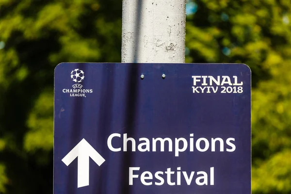 Kiev Oekraïne Mei 2018 Symbolen Van Finale Van Uefa Champions — Stockfoto