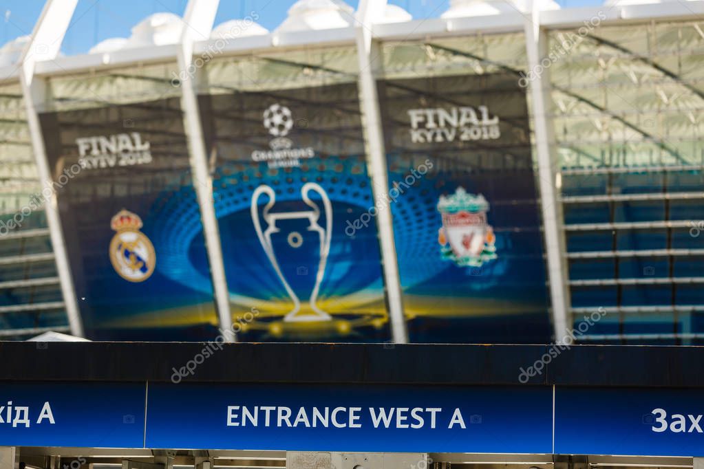 Kyiv, Ukraine. May 27 2018. Stadium Olymiysky - preparations before final of UEFA Champions League