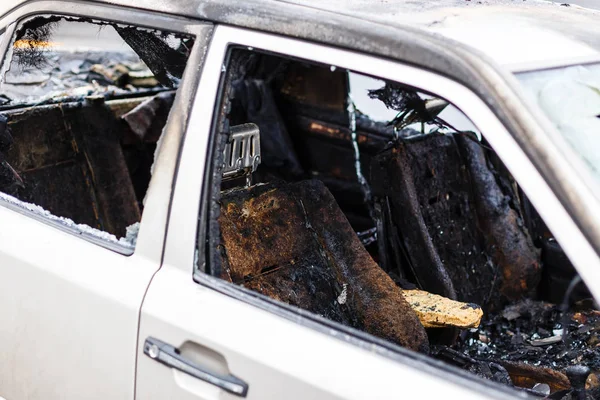 Chocó Coche Con Parabrisas Roto Accidente Transporte — Foto de Stock