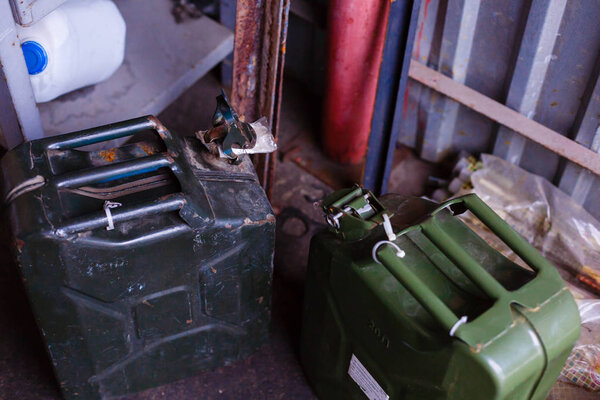Old fashioned military style jerrycan