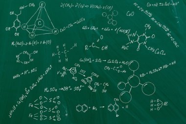Molekül modelleri ve arka plan gemide formülleri