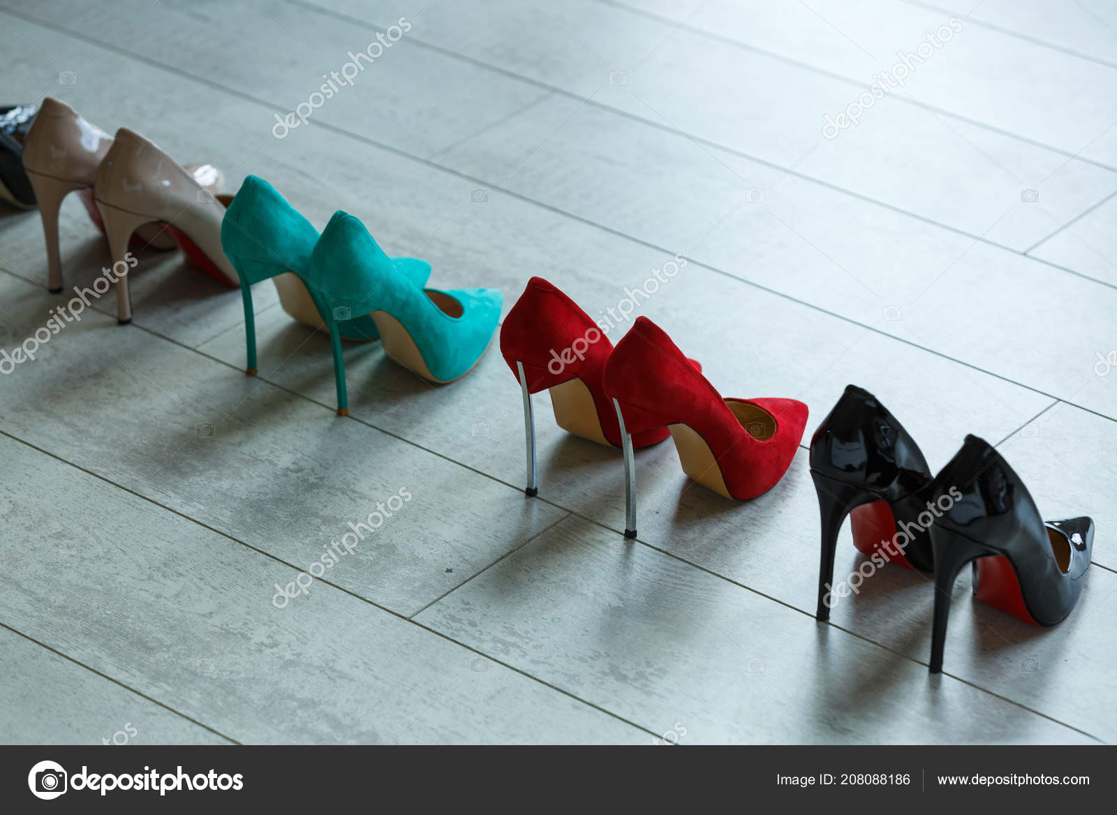 multi colored stilettos