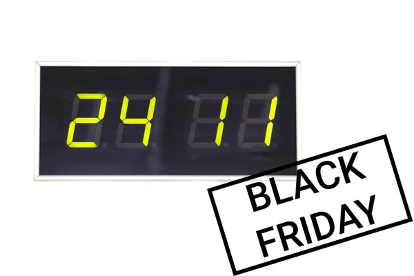 Reloj Digital Negro Pared Blanca Mostrando Tiempo —  Fotos de Stock