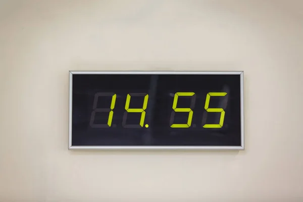 Black Digital Clock White Background Showing Time Hours Minutes — Stock Photo, Image