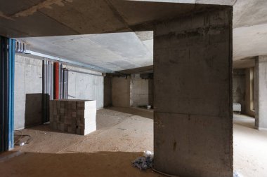 İç Daire Tadilat ve inşaat yeni model duvar sırasında malzeme ile