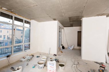 Yeni ev için belgili tanımlık tesisat iç konut inşaatı