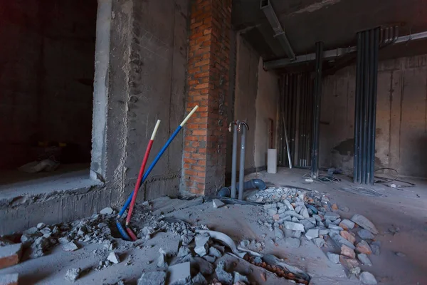 Edificio Viejo Consiguiendo Estructural Resorted Tiro Interior — Foto de Stock