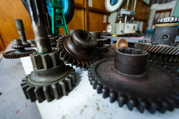 Engranaje Máquina Ruedas Dentadas Metal Tuercas Pernos — Foto de Stock