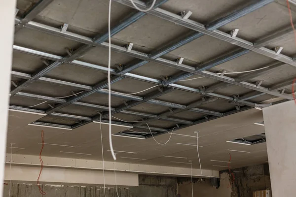 Hung ceiling at construction site